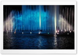 Fountain, Night Ultra HD Wallpaper for 4K UHD Widescreen desktop, tablet & smartphone