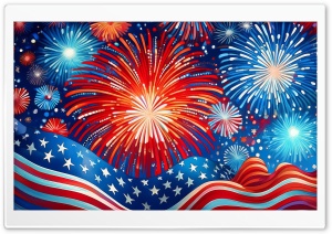 Fourth of July Celebration Fireworks Ultra HD Wallpaper for 4K UHD Widescreen desktop, tablet & smartphone