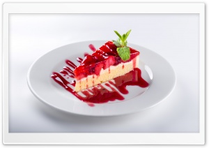 Fresh Strawberry Cake Slice Ultra HD Wallpaper for 4K UHD Widescreen desktop, tablet & smartphone