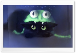 Frog Cat Painting Ultra HD Wallpaper for 4K UHD Widescreen desktop, tablet & smartphone