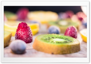 Frozen Fruits, Raspberry Kiwi Blueberry Ultra HD Wallpaper for 4K UHD Widescreen desktop, tablet & smartphone
