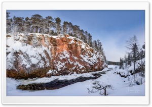 Frozen Kiutakongas in the Winter Snow, Finland Ultra HD Wallpaper for 4K UHD Widescreen Desktop, Lockscreen, Screensaver, TV, Tablet, Smartphone