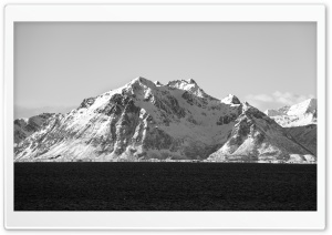 Frozen Lofoten, Norway, Black and White Ultra HD Wallpaper for 4K UHD Widescreen desktop, tablet & smartphone