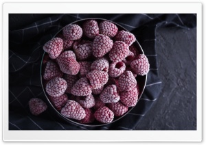 Frozen Raspberries Bowl Ultra HD Wallpaper for 4K UHD Widescreen desktop, tablet & smartphone