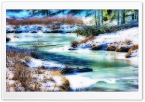 Frozen River HDR Ultra HD Wallpaper for 4K UHD Widescreen Desktop, Lockscreen, Screensaver, TV, Tablet, Smartphone