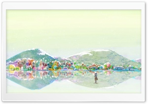 Frozen Tranquility, A Girl Amidst Winter Reflections 4K UHD Wallpaper for Widescreen and UltraWide Desktop, UltraHD TV, Smartphone, Tablet