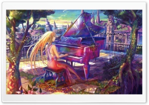 Fuji Choko Playing Piano Ultra HD Wallpaper for 4K UHD Widescreen desktop, tablet & smartphone