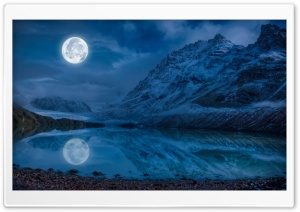 Full Moon Reflection Water Ultra HD Wallpaper for 4K UHD Widescreen desktop, tablet & smartphone