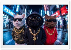 Gangsta Cats Thug Life 4K UHD Wallpaper for Widescreen and UltraWide Desktop, UltraHD TV, Smartphone, Tablet