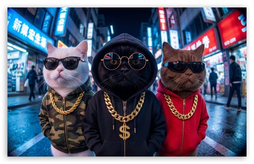 Gangsta Cats Thug Life UltraHD Wallpaper for UHD 16:9 ; HD 16:9 ; UltraWide 21:9 24:10 32:9 32:10 ; Widescreen 16:10 ; Mobile 9:16 9:19.5 9:20 9:21 9:22 ; Dual 16:10 16:9 ;