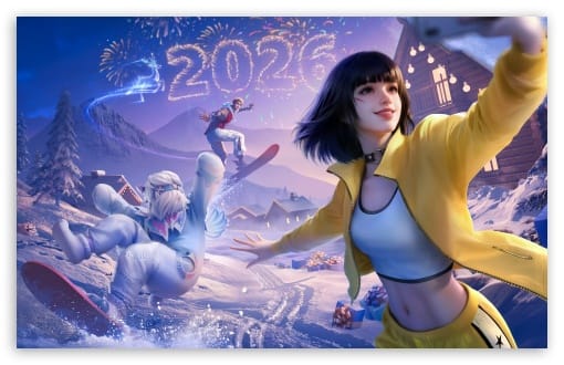 Garena Free Fire Winterlands Dreamspace Kelly Dreamy Yeti Bundle UltraHD Wallpaper for UHD 16:9 ; HD 16:9 ; UltraWide 21:9 24:10 ; Widescreen 16:10 ;