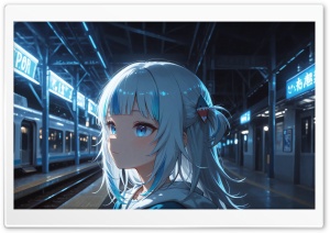 Gawr Gura Virtual YouTuber 4K UHD Wallpaper for Widescreen and UltraWide Desktop, UltraHD TV, Smartphone, Tablet