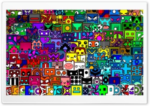 Geometry Dash Family 4K UHD Wallpaper for Widescreen and UltraWide Desktop, UltraHD TV, Smartphone, Tablet