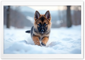 German Shepherd Puppy 4K UHD Wallpaper for Widescreen and UltraWide Desktop, UltraHD TV, Smartphone, Tablet
