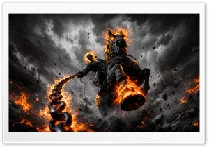 Ghost Rider Riding the Ghost Horse 4K UHD Wallpaper for Widescreen and UltraWide Desktop, UltraHD TV, Smartphone, Tablet