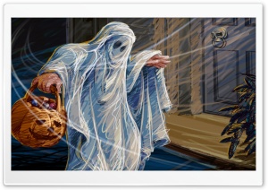 Ghost Trick Or Threat Hallowmas Halloween Ultra HD Wallpaper for 4K UHD Widescreen desktop, tablet & smartphone