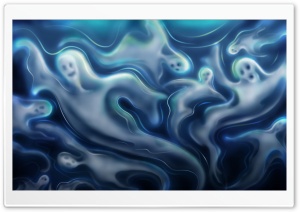 Ghosts Blue Hallowmas Halloween Ultra HD Wallpaper for 4K UHD Widescreen desktop, tablet & smartphone