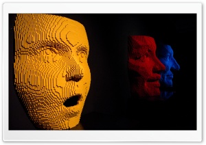 Giant Lego Faces Art Ultra HD Wallpaper for 4K UHD Widescreen desktop, tablet & smartphone