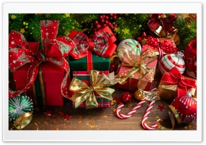 Gifts Under The Christmas Tree 4K UHD Wallpaper for Widescreen and UltraWide Desktop, UltraHD TV, Smartphone, Tablet