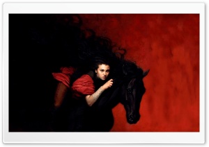 Girl - Black Horse Ultra HD Wallpaper for 4K UHD Widescreen desktop, tablet & smartphone