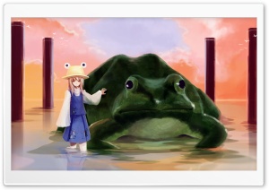 Girl And Big Frog Ultra HD Wallpaper for 4K UHD Widescreen desktop, tablet & smartphone