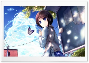 Girl And Butterfly Ultra HD Wallpaper for 4K UHD Widescreen desktop, tablet & smartphone