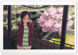 Girl And Cherry Tree Ultra HD Wallpaper for 4K UHD Widescreen desktop, tablet & smartphone