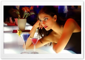 Girl And Cocktails Ultra HD Wallpaper for 4K UHD Widescreen desktop, tablet & smartphone