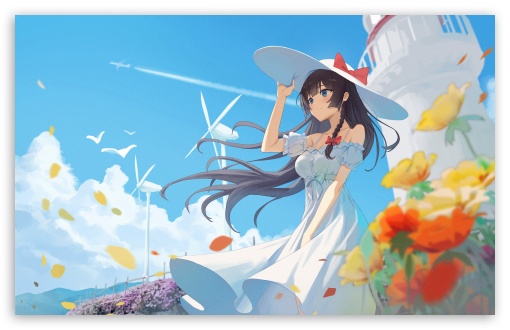 Girl, Anime, Lighthouse, Flowers, Summer, Wind Turbines UltraHD Wallpaper for UHD 16:9 ; HD 16:9 ; UltraWide 21:9 24:10 32:9 32:10 ; Widescreen 16:10 5:3 ; Fullscreen 4:3 5:4 3:2 ; Tablet 1:1 ; Mobile 9:16 9:19.5 9:20 9:21 9:22 10:16 2:3 3:5 3:4 ; Dual 16:10 5:3 16:9 4:3 5:4 3:2 ;