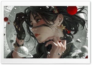 Girl, Art, Music Universe, Headphones 4K UHD Wallpaper for Widescreen and UltraWide Desktop, UltraHD TV, Smartphone, Tablet