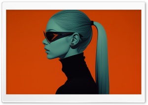 Girl Art, Red Background 4K UHD Wallpaper for Widescreen and UltraWide Desktop, UltraHD TV, Smartphone, Tablet