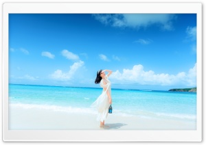 Girl Beach Background Ultra HD Wallpaper for 4K UHD Widescreen desktop, tablet & smartphone