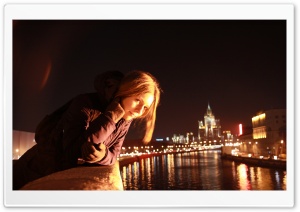 Girl, City At Night Ultra HD Wallpaper for 4K UHD Widescreen desktop, tablet & smartphone