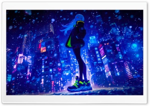 Girl, City, Night Ultra HD Wallpaper for 4K UHD Widescreen desktop, tablet & smartphone
