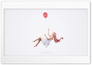 Girl Flying Holding a Balloon Ultra HD Wallpaper for 4K UHD Widescreen desktop, tablet & smartphone