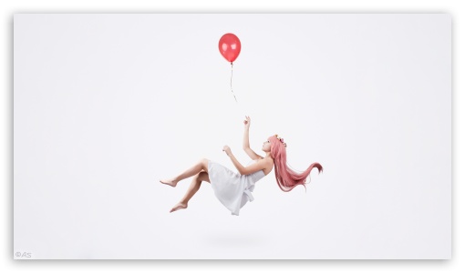 Girl Flying Holding a Balloon UltraHD Wallpaper for 8K UHD TV 16:9 Ultra High Definition 2160p 1440p 1080p 900p 720p ; UHD 16:9 2160p 1440p 1080p 900p 720p ; Mobile 16:9 - 2160p 1440p 1080p 900p 720p ;