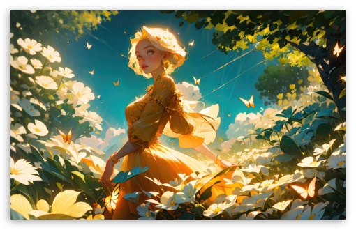 Girl Glowing in Sunlight Illustration UltraHD Wallpaper for UHD 16:9 ; HD 16:9 ; UltraWide 21:9 24:10 32:9 32:10 ; Widescreen 16:10 5:3 ; Fullscreen 4:3 5:4 3:2 ; Tablet 1:1 ; Mobile 9:16 9:19.5 9:20 10:16 2:3 3:5 3:4 ; Dual 16:10 5:3 16:9 4:3 5:4 3:2 ;