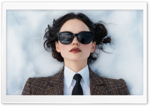 Girl in a Suit with Sunglasses Ultra HD Wallpaper for 4K UHD Widescreen Desktop, Lockscreen, Screensaver, TV, Tablet, Smartphone