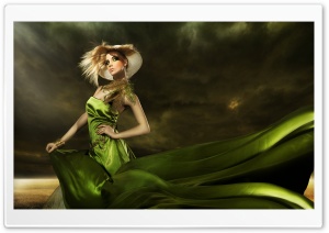 Girl in Green Dress Ultra HD Wallpaper for 4K UHD Widescreen desktop, tablet & smartphone