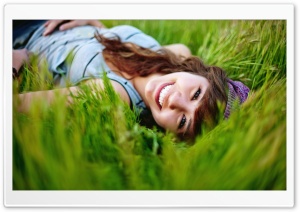 Girl In The Grass Ultra HD Wallpaper for 4K UHD Widescreen desktop, tablet & smartphone