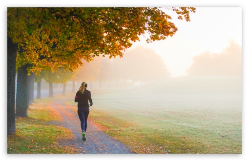 Girl Jogging on a Foggy Fall Morning UltraHD Wallpaper for UHD 16:9 ; HD 16:9 ; UltraWide 21:9 24:10 32:9 32:10 ; Widescreen 16:10 5:3 ; Fullscreen 4:3 5:4 3:2 ; Tablet 1:1 ; Mobile 9:16 9:19.5 9:20 9:21 9:22 10:16 2:3 3:5 3:4 ; Dual 16:10 5:3 16:9 4:3 5:4 3:2 ;