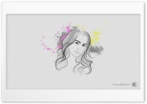 Girl Line Art Ultra HD Wallpaper for 4K UHD Widescreen desktop, tablet & smartphone