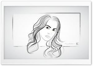 Girl Line Art 02 Ultra HD Wallpaper for 4K UHD Widescreen desktop, tablet & smartphone