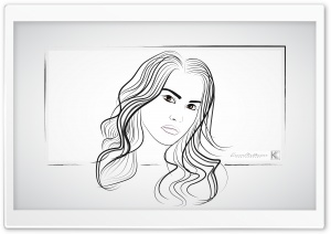 Girl Line Art 02 Ultra HD Wallpaper for 4K UHD Widescreen Desktop, Lockscreen, Screensaver, TV, Tablet, Smartphone