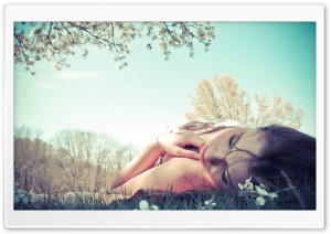 Girl Lying In The Grass Ultra HD Wallpaper for 4K UHD Widescreen desktop, tablet & smartphone