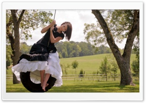Girl On Tire Swing Ultra HD Wallpaper for 4K UHD Widescreen desktop, tablet & smartphone