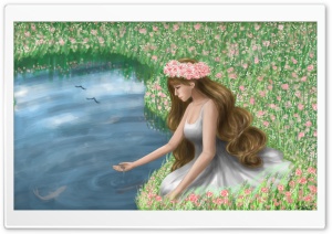 Girl Painting Art Ultra HD Wallpaper for 4K UHD Widescreen desktop, tablet & smartphone