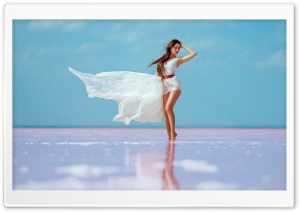 Girl, Pink Sand, Photoshoot, Summer Wind Ultra HD Wallpaper for 4K UHD Widescreen desktop, tablet & smartphone