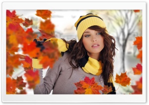 Girl Posing Autumn Ultra HD Wallpaper for 4K UHD Widescreen desktop, tablet & smartphone