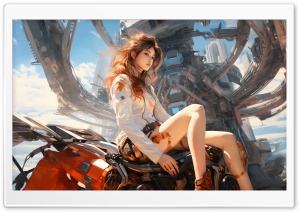 Girl, Raider, Sci-fi Painting Ultra HD Wallpaper for 4K UHD Widescreen desktop, tablet & smartphone